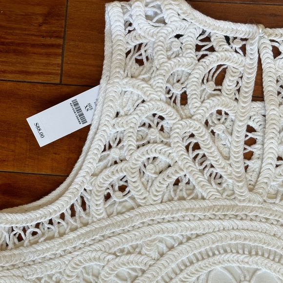 WHITE HOUSE BLACK MARKET CROCHET SLEEVELESS TANK TOP:NWT SOFT WHITE  XS - Picture 9 of 14